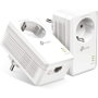 TP-Link TL-PA7017P KIT Adaptador Powerline AV1000 Gigabit con Enchufe Integrado, Pack de 2